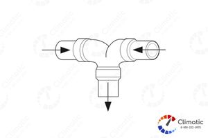 Тройник для соединения и удлинения шлангов туалетных систем, 38x38мм, направленный, 2в1