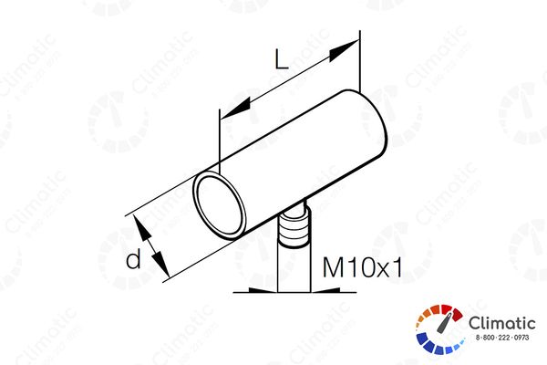 Патрубок D 30 мм, выхлопной системы с штуцером отвода конденсата М10х1 HYDRONIC M, шт